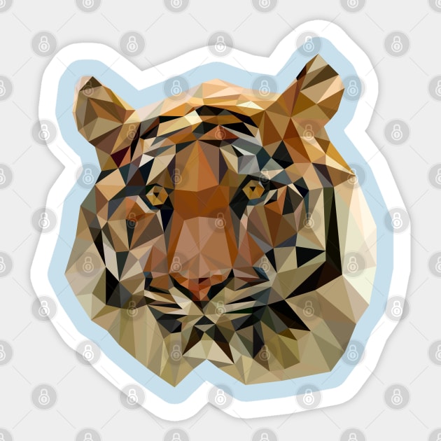 Polygonal tiger head Sticker by Origami Fashion